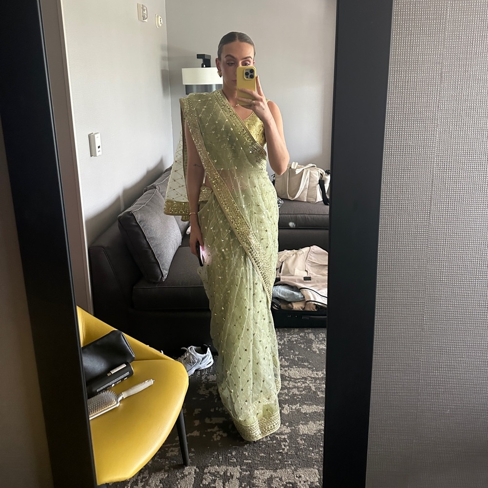 Pastel Green Saree